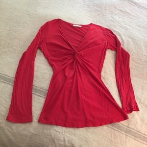 velvet by graham & spencer hot pink (red?) top, L